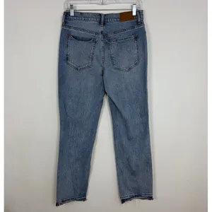 Madewell Mid-Rise 90s Straight Leg Jeans Blue Denim Released Hem‎ Boho Size 27 thumbnail 6