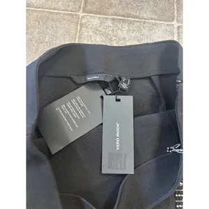 Vero Moda Black VMKASEY HW Mini Skirt Rhinestone Fringe Slit NWT Size M 10276141 thumbnail 4