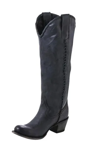 Lane Women's Plain Jane Charcoal Tall Western Boots EUC thumbnail 1
