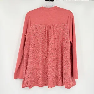 Logo Lounge Lace Back Zip Cardigan Sz M Terracotta Lagenlook Boho Artsy Layer thumbnail 5