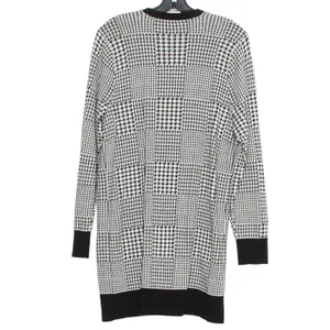 Torrid Cardigan Sweater Long Houndstooth Academia Preppy Black White 0 Large 12 thumbnail 2