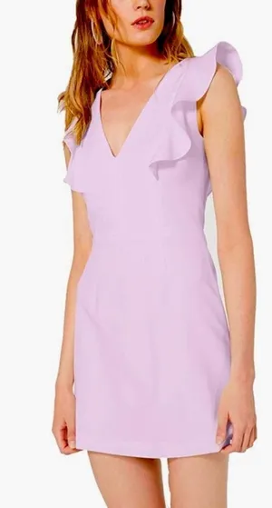 French Connection Lavender whisper v neck ruffle sleeve dress thumbnail 1
