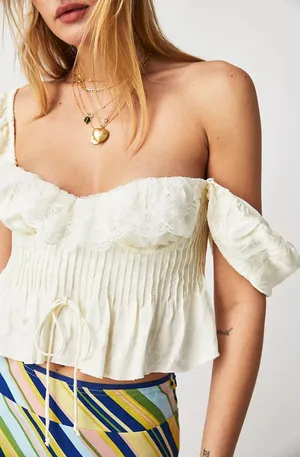 For Love & Lemons Cream Opal Lace Blouse thumbnail 4