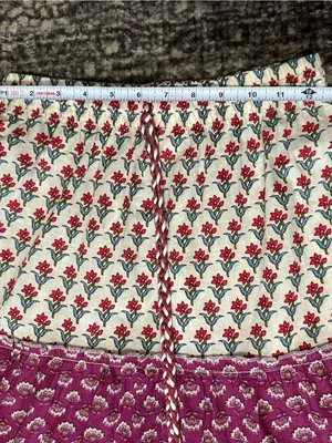 Luna Llena Women’s Size XS Red Cream Paisley Bohemian Tiered Maxi Skirt thumbnail 7
