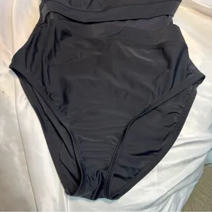 BLEU ride Beatty black modern swimsuit, one piece built-in cups NWOT thumbnail 3