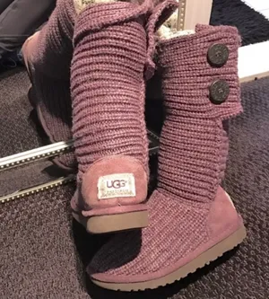 UGG Classic Purple Cardy Tall Knit Boots thumbnail 1