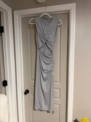 Grey cutout tshirt dress Gray thumbnail 5