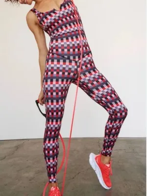 Free People FP Movement NWT - Lose Control Print Onesie Jumpsuit L $118 thumbnail 1