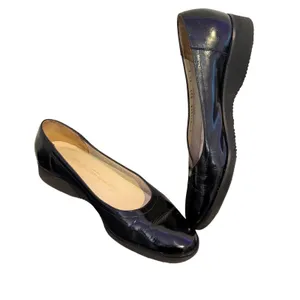 Salvatore Ferragamo Patent Leather Wedges Womens 6.5 Black Shoes Office Casual thumbnail 5