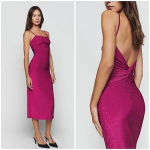 New Reformation Breslin Dress - Pink Sparkle Size XL thumbnail 2