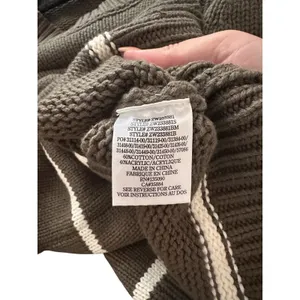 Z SUPPLY Milan‎ Striped Crewneck Sweater Green Large thumbnail 5