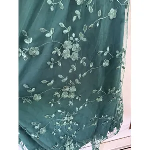 NWT Lulus Darling Charisma Emerald Mesh Embroidered Midi Dress Size Medium thumbnail 7