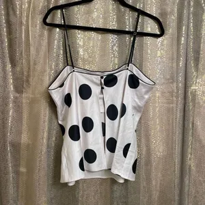 Victoria’s Secret Silky Ivory Black Polka Dot Camisole, L thumbnail 2