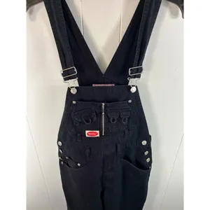Revolve Plus Size Women's Juniors Black Baggy Straight Leg Overalls Size S thumbnail 6