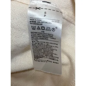 Banana Republic Women's Cream Long Sleeve Crew Neck Knit Sweater Top Size S thumbnail 6