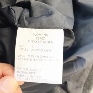 Woolrich Wool Fleece Jacket Womens Large Quilted Classic Minimal Cozy 22707 Onyx thumbnail 8