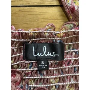LuLu's Women Blouse Size Small Floral Crop Top Long Sleeve‎ Stretch Sexy Party thumbnail 3