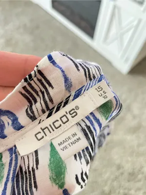 Chico’s Ikat Print Woven 40th Anniversary Limited Edition Blouse Top 1.5 US 10 thumbnail 6