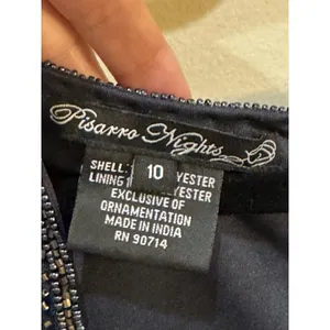 Pissaro Nights Beaded Bodice A-Line Gown Blue Size 10 Formal Cocktail thumbnail 7