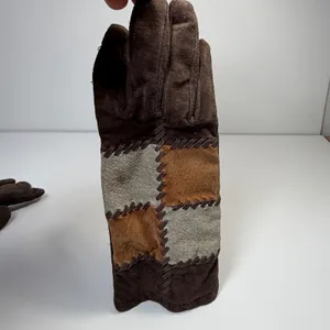 Vintage Faux Suede Gloves Orvis Womens One Size Patchwork Brown Boho Western thumbnail 6