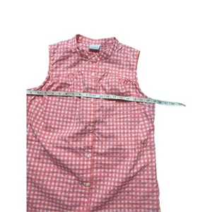 Columbia womens coral white checkered sleeveless blouse size M‎ thumbnail 7