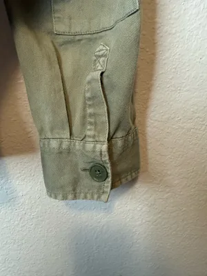American Eagle Olive Utility Hooded Cropped Button Front Shacket Jacket Size M thumbnail 2