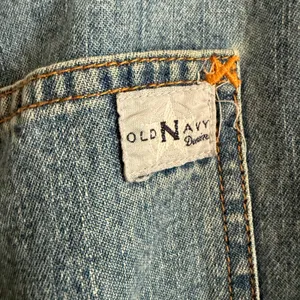 90s Vintage Old Navy Baggy Wide Leg Carpenter Blue Jeans | Size 6 thumbnail 6