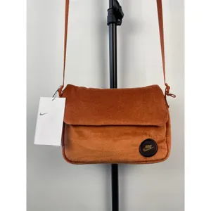 Nike Sportswear Futura 365 Crossbody Bag Burnt Orange Velvet Velour Sporty Purse thumbnail 2