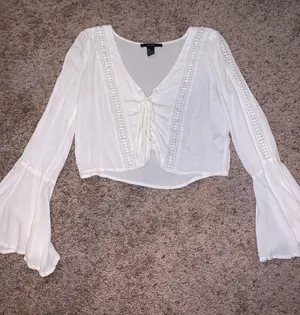 flare crop top White thumbnail 2