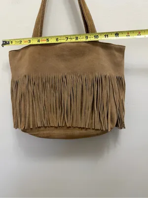 Suede Leather Fringe Shoulder Bag Tan thumbnail 8