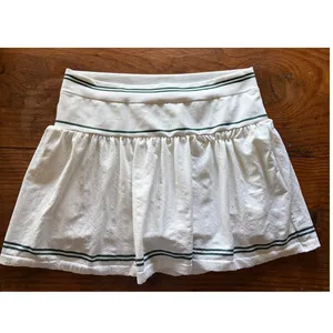 All in Motion White Green Striped Tennis Mini Skirt Skort Size M thumbnail 2