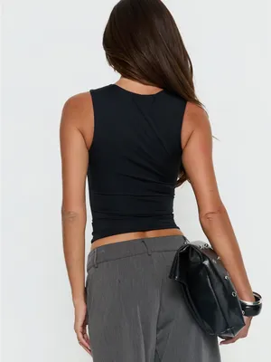 Princess Polly Zoe Top in Black Size 6 New with tag thumbnail 8
