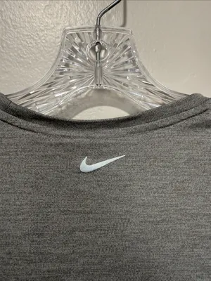 Nike Running Women's Gray Short Sleeve Athletic Tee with Mesh Panels thumbnail 4