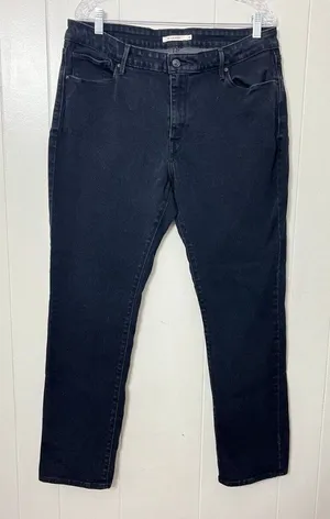 Levi’s Women’s Mid Rise Skinny Jeans Black Size 18 Stretch Denim thumbnail 1