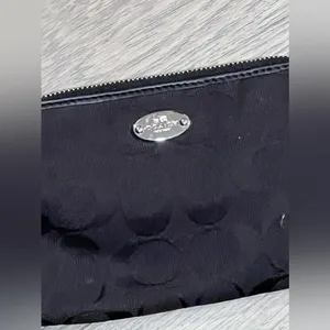 Coach Black Logo Strap, Zip Wristlet/Wallet thumbnail 3