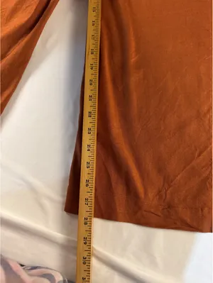 Anthropologie Rust Orange Wide-Leg Linen Blend Pants thumbnail 3