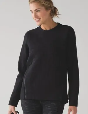 Lululemon Fleece Be True Crew  Pullover Sweatshirt Black thumbnail 1