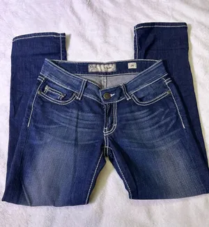BKE Women's Skinny Jeans in Dark Blue with Contrast Stitching thumbnail 1