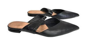 Dark Academia Pointed Toe Ted Baker orlya Leather Croc Strap‎ Black Mules 38.5 thumbnail 1
