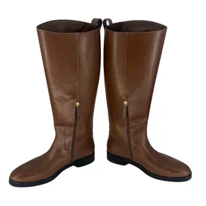 Tory Burch Riding Logo Embossed Leather Knee‎ High Boots Brown 10.5 thumbnail 13