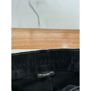 American Eagle Women 4 Short Black‎ Curvy Hi Rise Jegging Crop Button Fly Jeans thumbnail 5