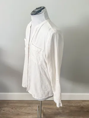 Anthropologie Calligraphie White Linen Shirt thumbnail 7