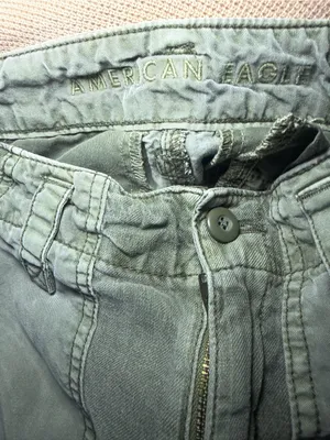 American Eagle High Rise Patchwork Lyocell Green Pants 4. thumbnail 4