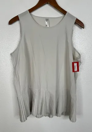 Spanx Get Moving Pleated Tank Top Womens Medium Off White Sleeveless Activewear thumbnail 1