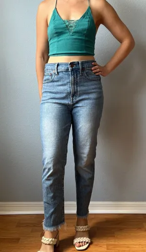 Madewell The Perfect Vintage Crop Raw Hem Jeans Size 28 thumbnail 1