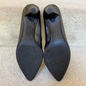 Anne Klein Patent‎ Leather Pointed Toe Shoes Heels Gun Metal Silver Size 8 thumbnail 6