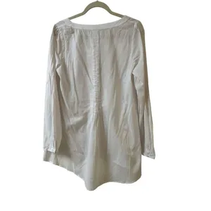 Anthropologie top by Free People pale punk blouse with lace & pleat accents sz L thumbnail 3