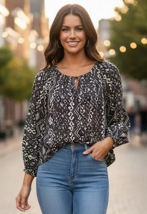 American eagle western tribal boho rodeo peasant blouse M thumbnail 1