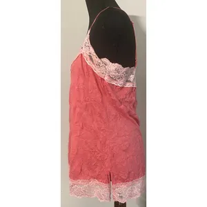 Xhilaration Pink Lace Trim Crinkle Slip Cami Y2K Lingerie Top XL‎ Balletcore thumbnail 3