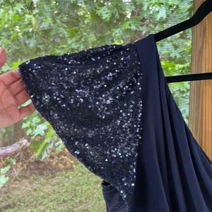Lauren Ralph Lauren Navy One Shoulder Sequin Accent Cocktail Dress Size 14 thumbnail 5